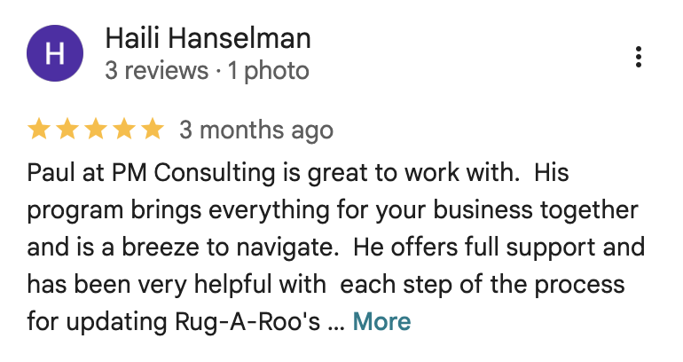 Google Review from Haili Hanselman — great to work with, brings everything together